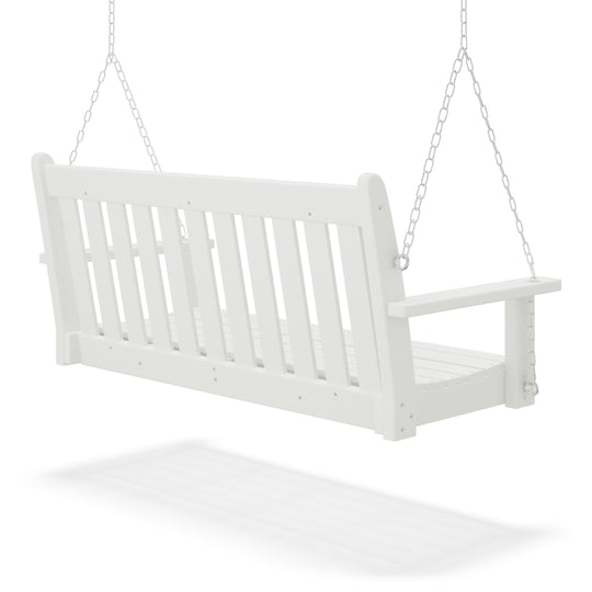 Malibu Outdoor Patio HDPE Hanging Front Porch Swing Bench