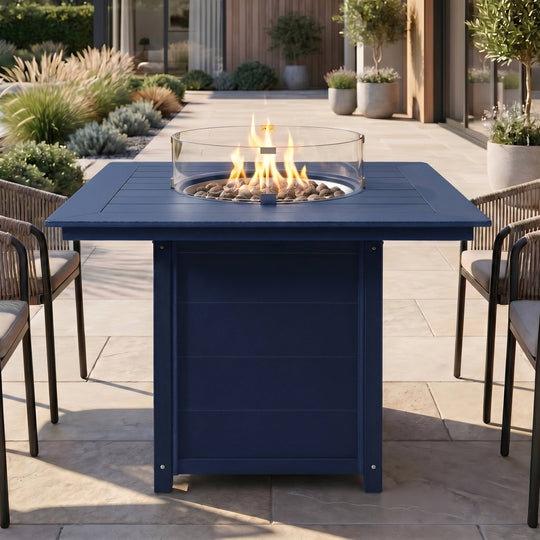 Helios 42" Modern Outdoor Patio Gas Propane Square Fire Pit Table