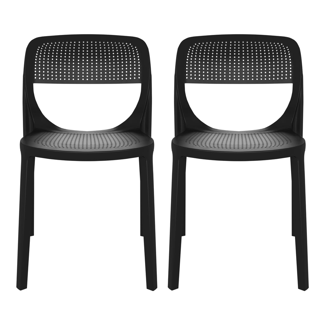 Playa Modern Stackable Plastic Resin Patio Dining Side Chair (Set of 2)