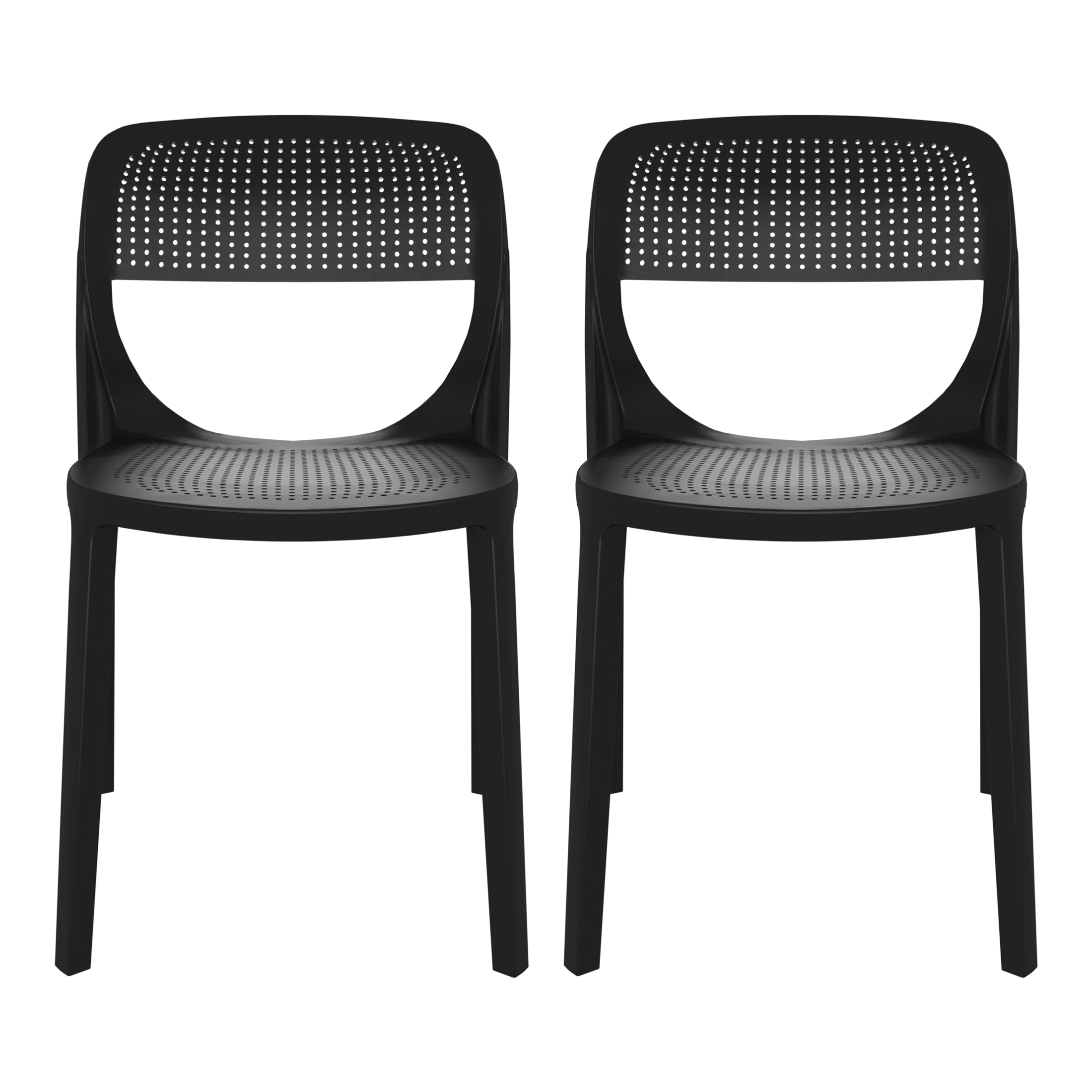 Playa Modern Stackable Plastic Resin Patio Dining Side Chair (Set of 2)