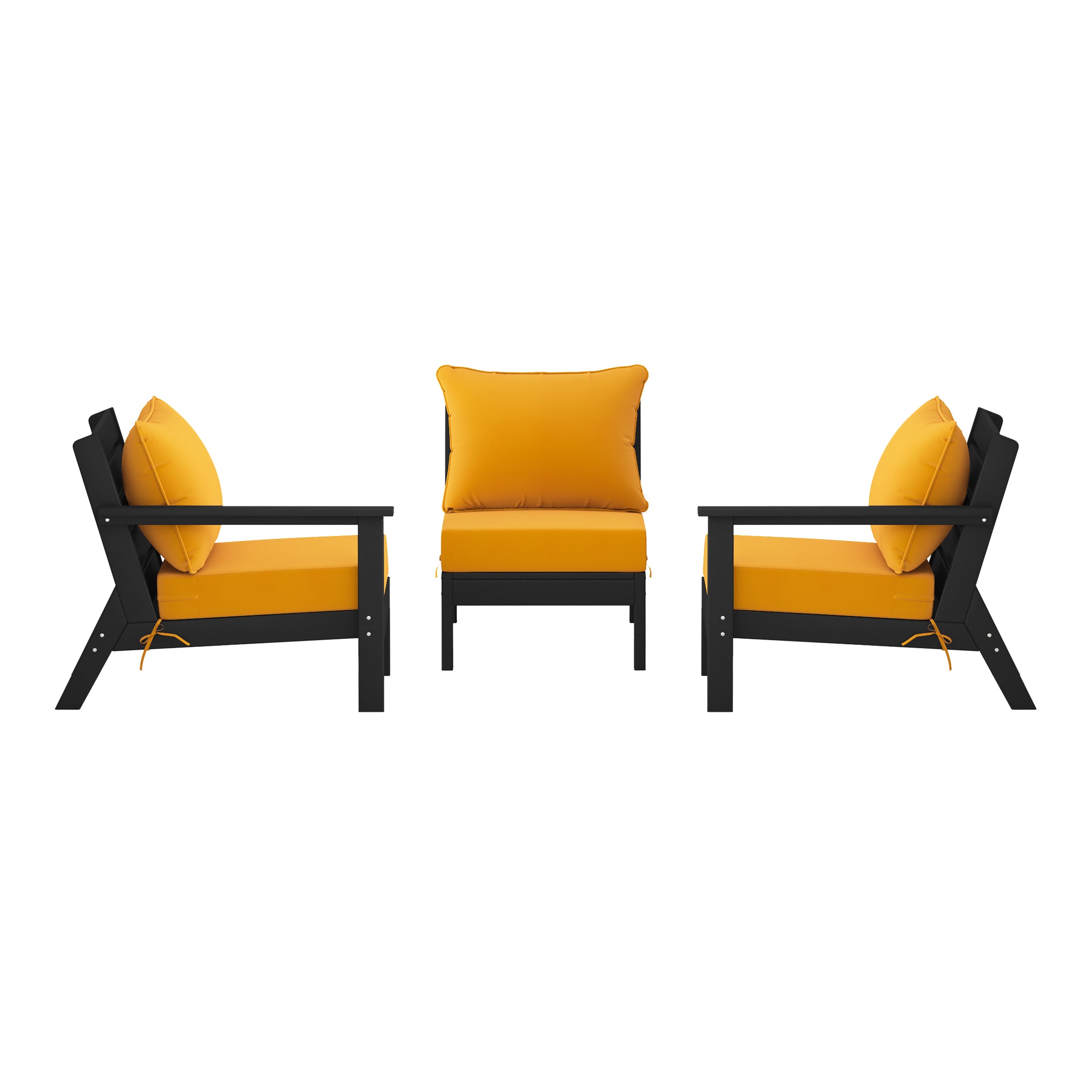Avalon Outdoor Patio HDPE Sectional Sofa with Patio Cushions