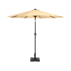 Cyrus 9 ft. Patio Solar Power LED lights Market Umbrella with 50 lbs concrete weight base kit