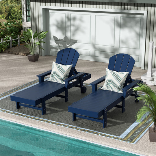 Malibu 2 Piece Reclining Chaise Lounge With Arms & Wheels