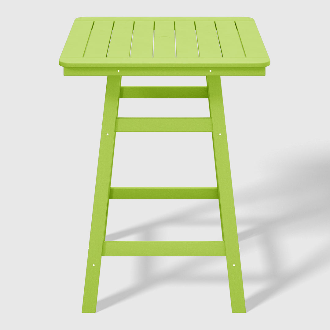 Malibu 30" Square Outdoor Patio Counter High Bistro Bar Table With Umbrella Hole