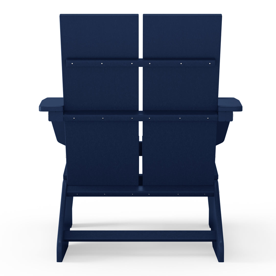 Riviera Outdoor HDPE Modern Adirondack Chair with Cup Holder