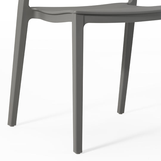 Playa Outdoor Modern Stackable Plastic Patio Bistro Dining Side Chairs (Set of 2)