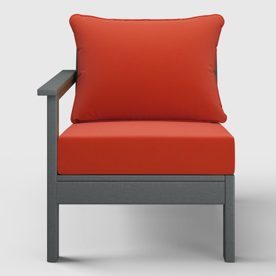 Avalon Outdoor Patio HDPE Left Arm Sectional Corner Club Chair with Patio Cushions