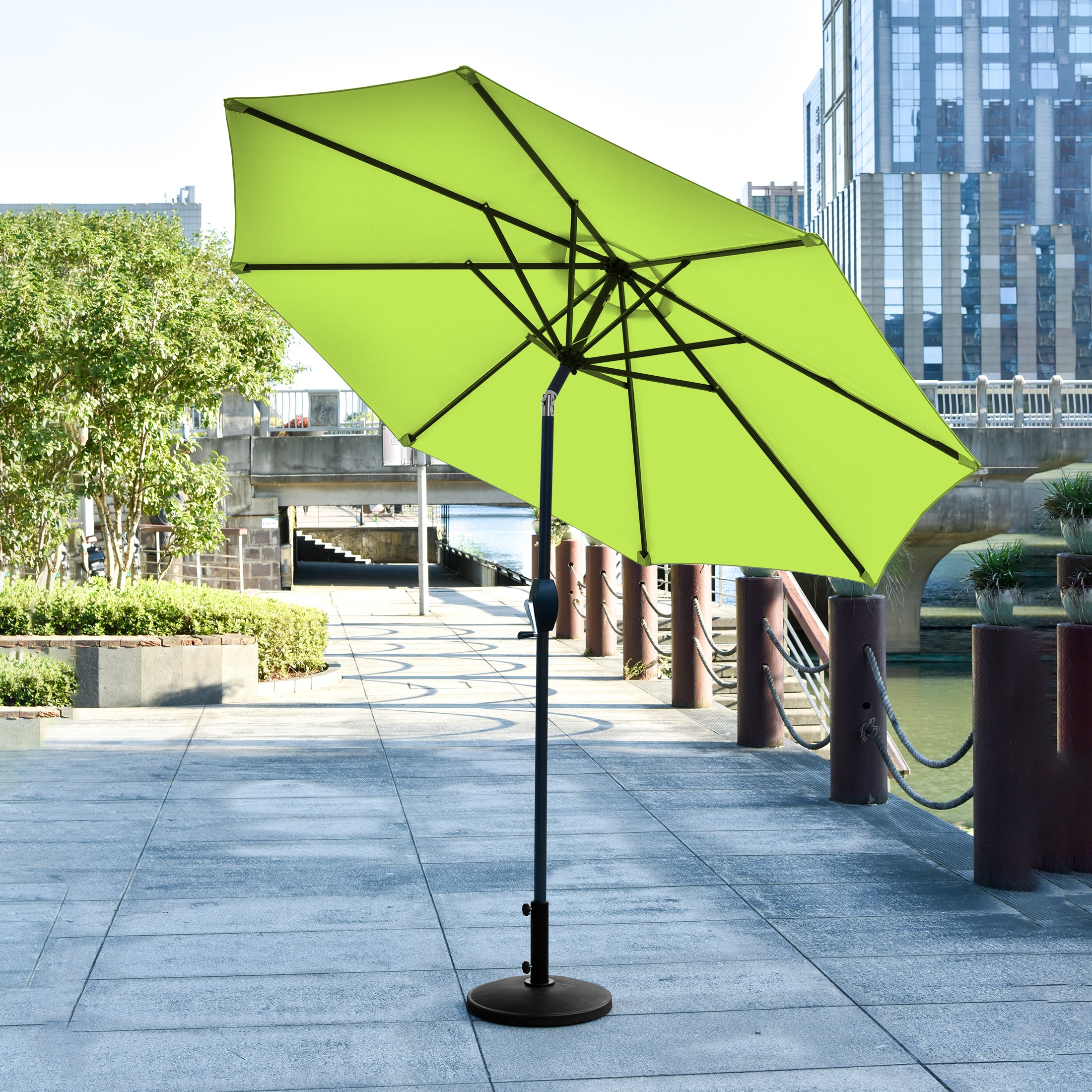 9 ft patio umbrella stand Cabana ft. Table with tilt and crank features resistant powder 9 FT Patio Umbrella with