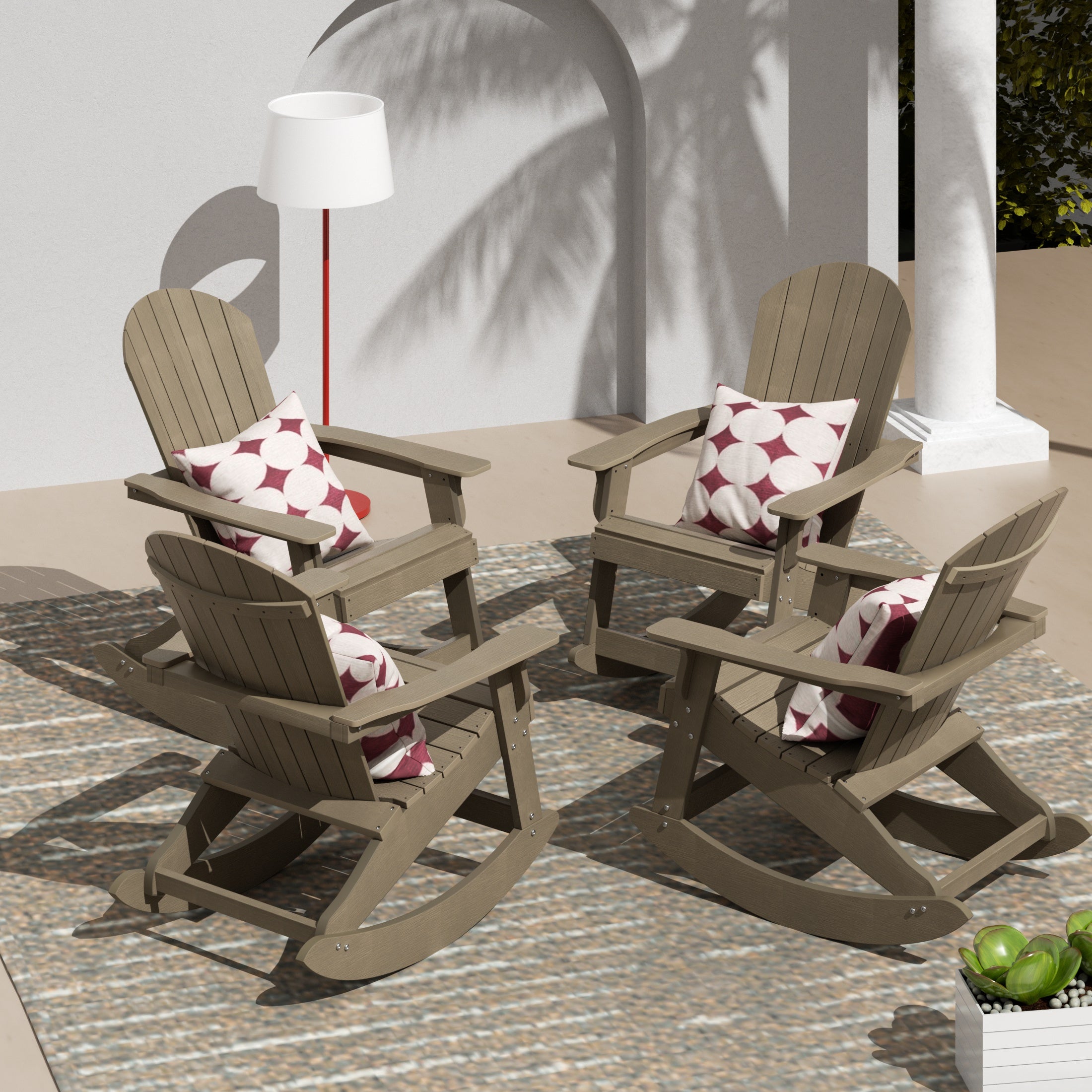 Tuscany Outdoor Rocking Adirondack Chair (Set of 4)