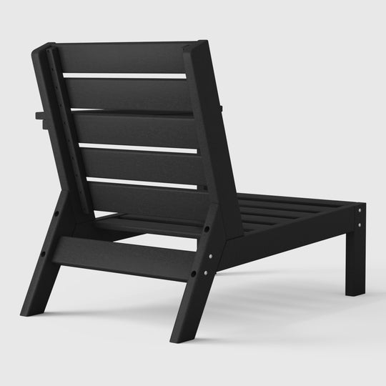 Avalon Outdoor Modern HDPE Patio Club Chair with Deep Seat Cushions