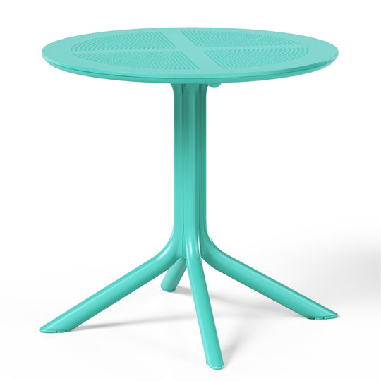 Playa 31.5" Round Plastic Outdoor Patio Dining Table for 4