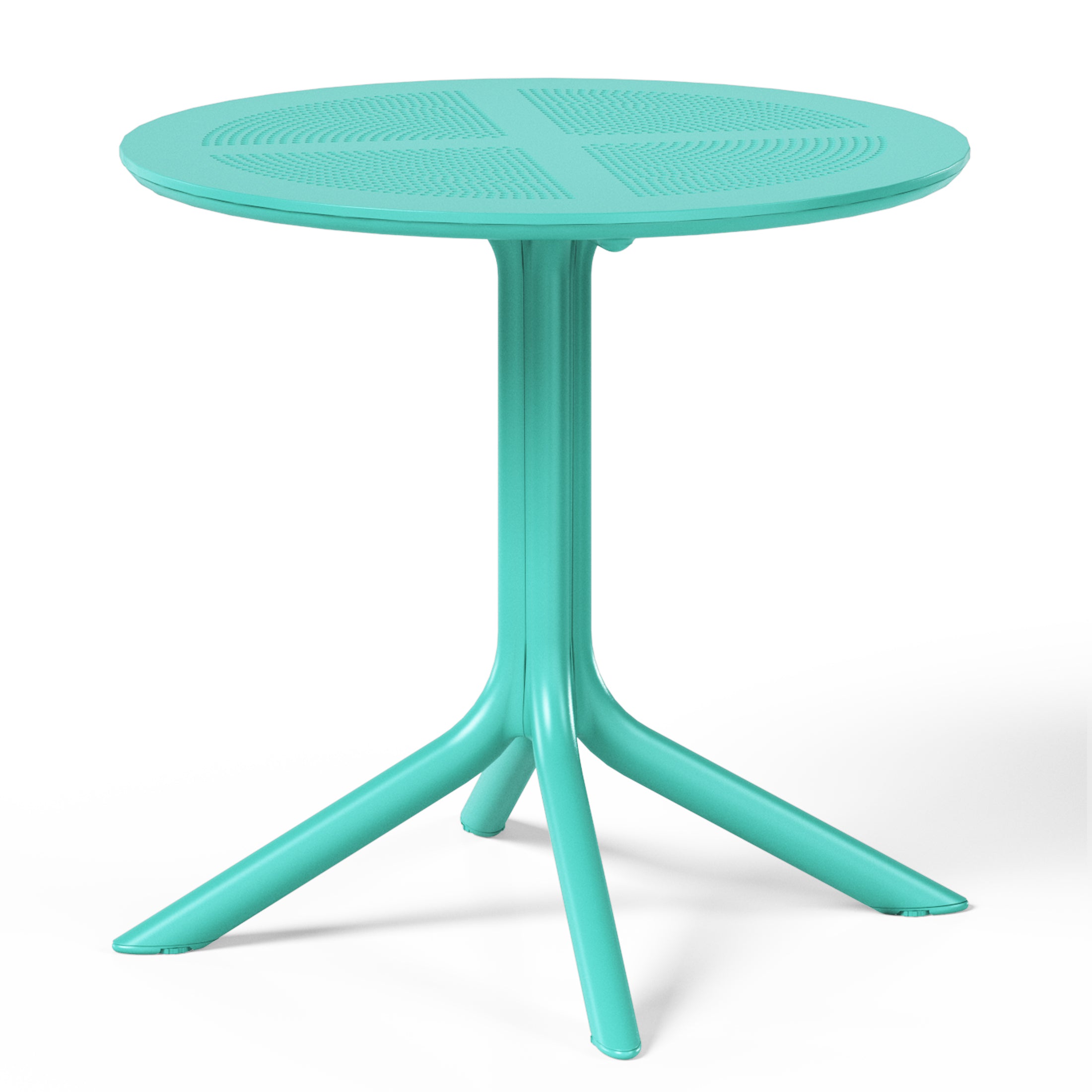 Playa 5-Piece Modern Round Patio Dining Table Set with Stackable Patio Dining Chairs