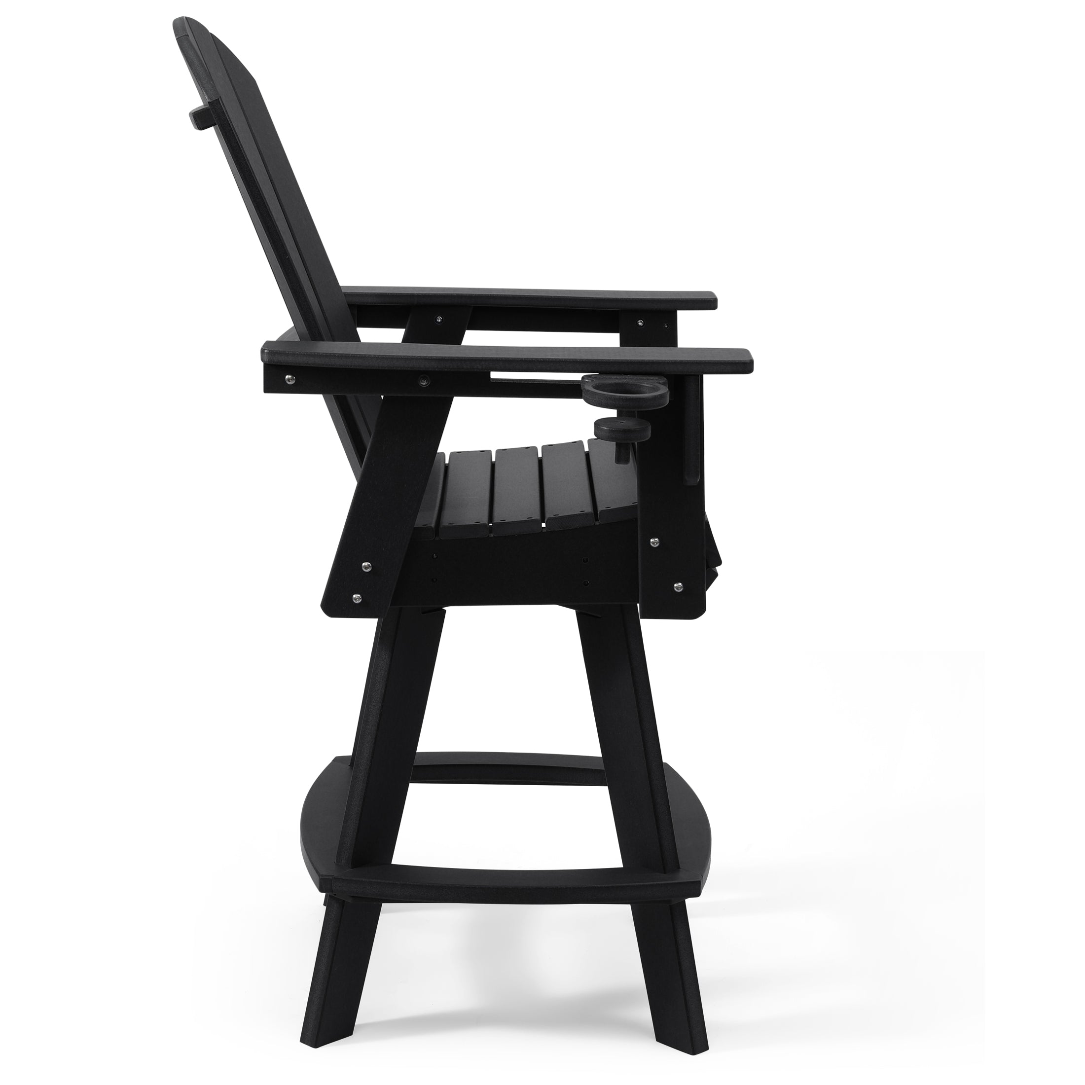 Malibu Outdoor HDPE Swivel Adirondack Bar Height Chair With Cup Holder