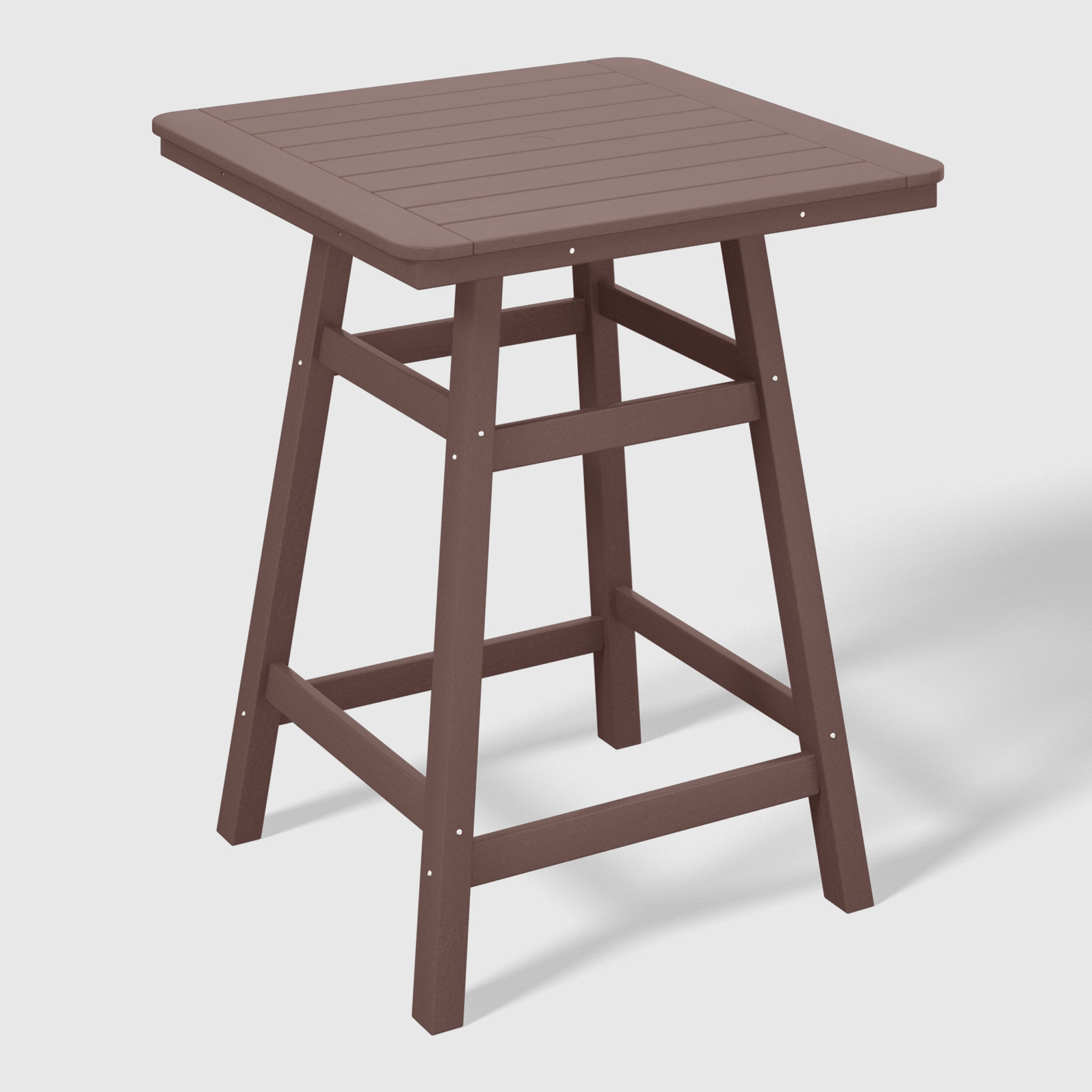 Malibu 30" Square Outdoor Patio Counter High Bistro Bar Table With Umbrella Hole