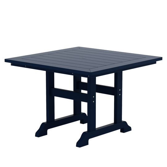 Malibu 5-Piece HDPE Square Patio Dining Table Set with Foldable Chairs