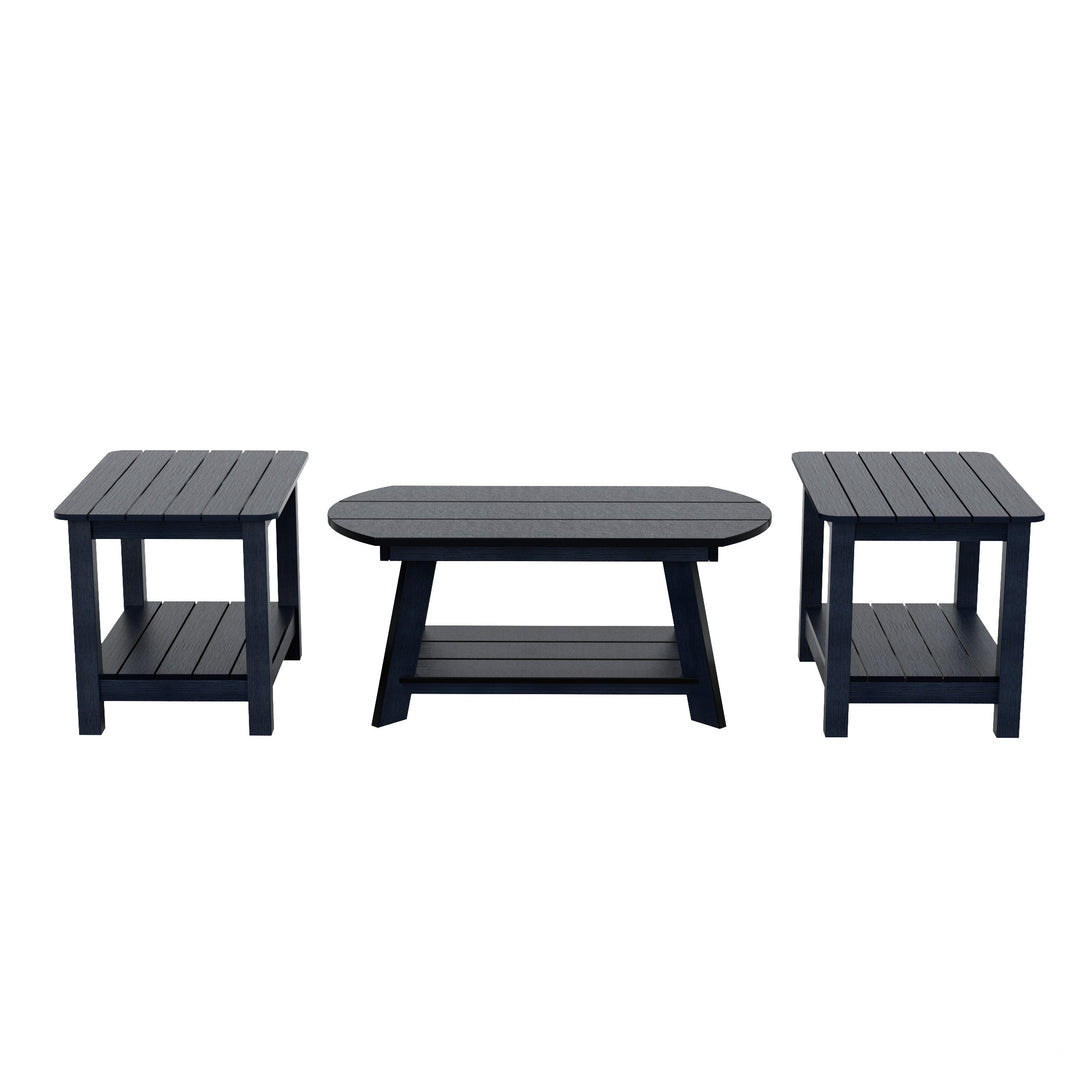 Tuscany HIPS 3-Piece Outdoor Adirondack Coffee Table and Side Table Set