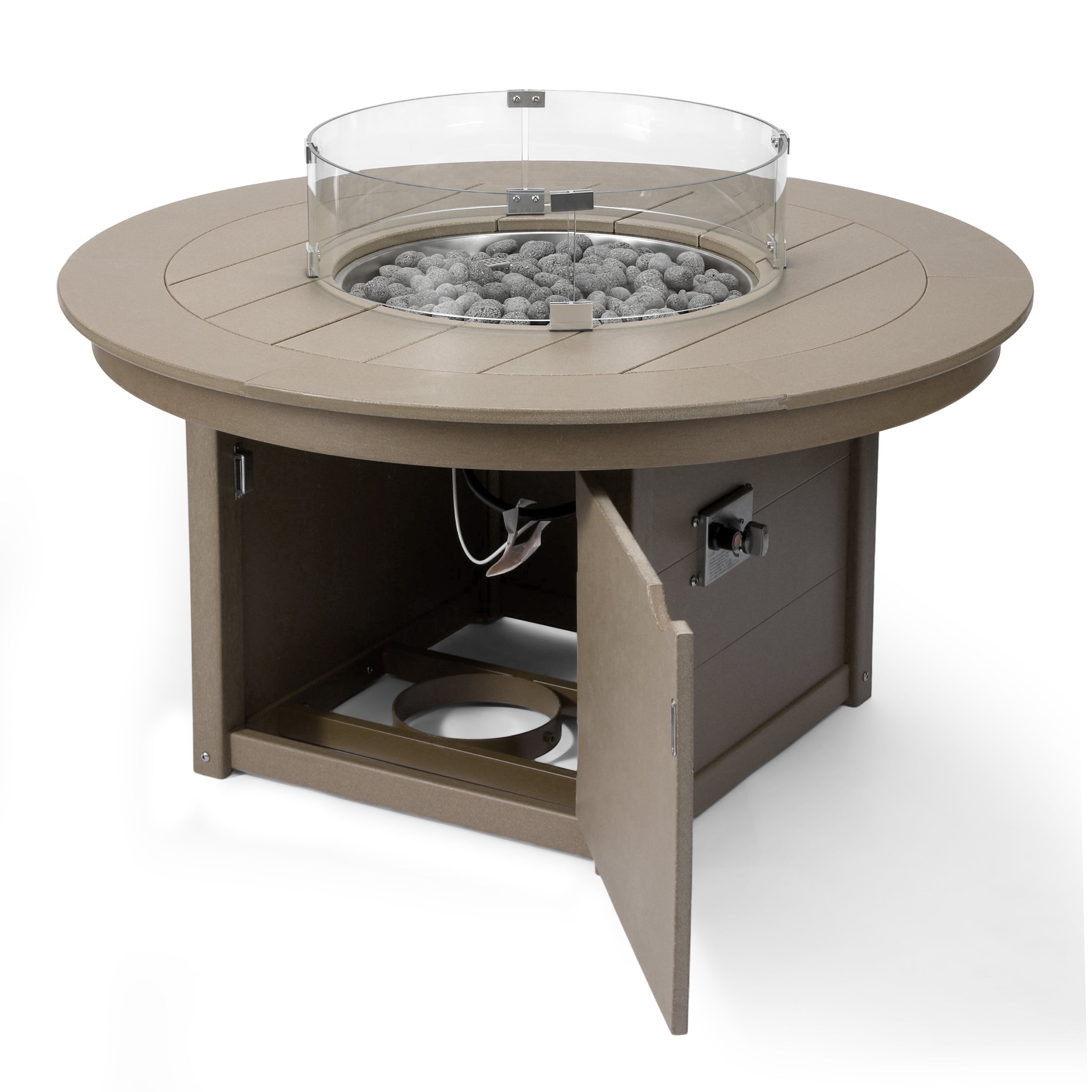 Helios 47" Modern Outdoor 55,000 BTU Patio Propane Round Fire Pit Table