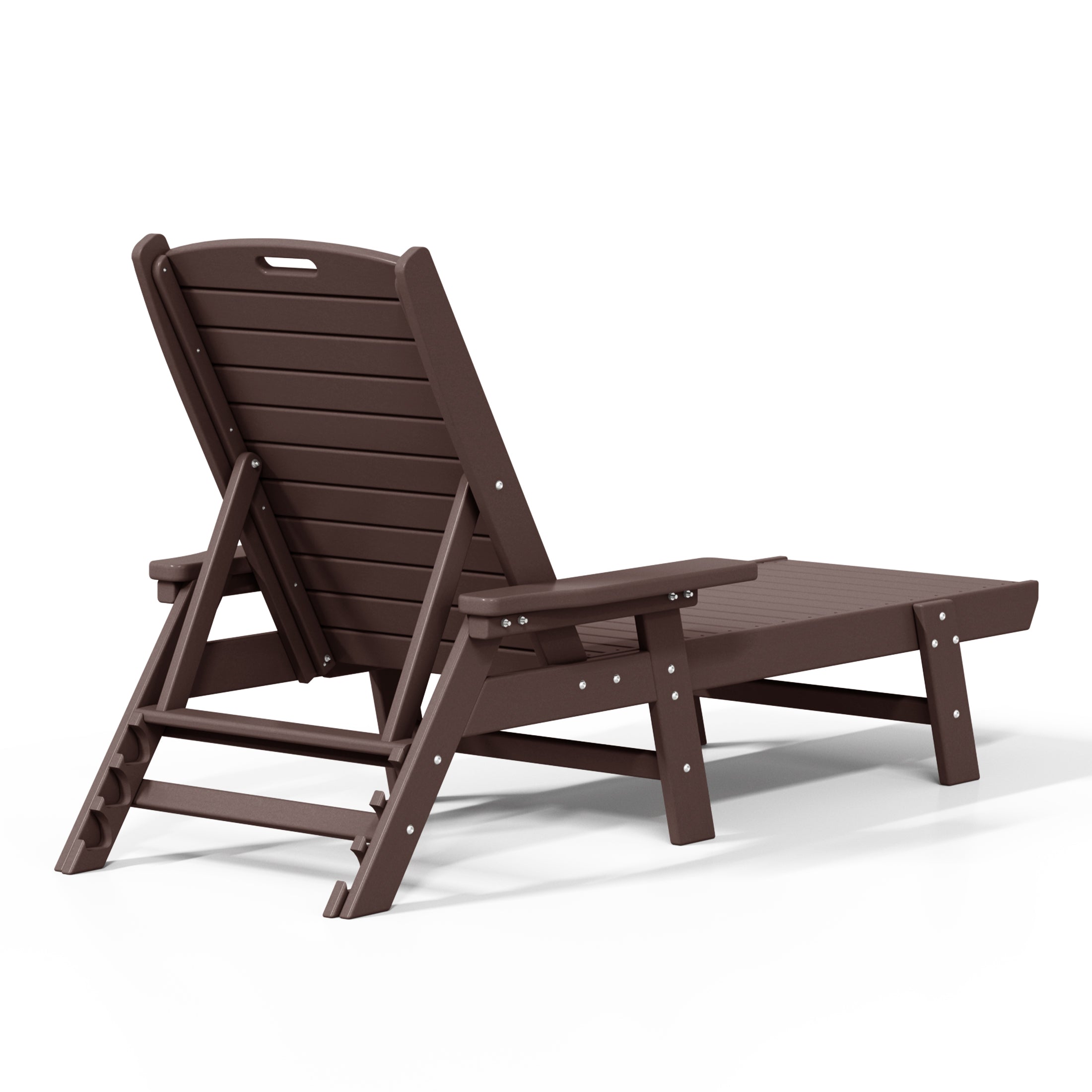 Malibu Poly Reclining Chaise Lounge Set With Table