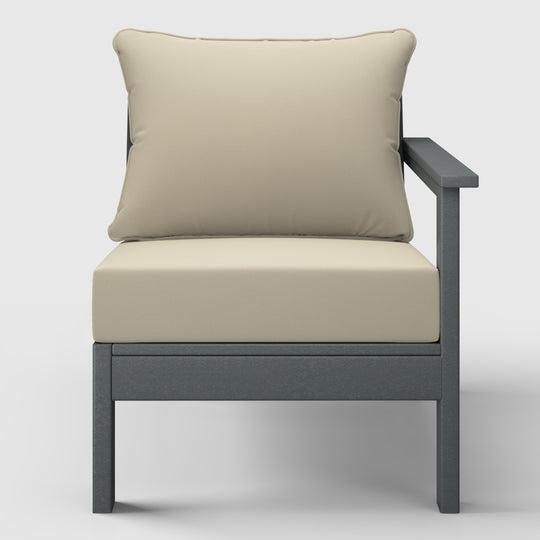 Avalon Outdoor Patio HDPE Right Arm Sectional Corner Club Chair with Patio Cushions