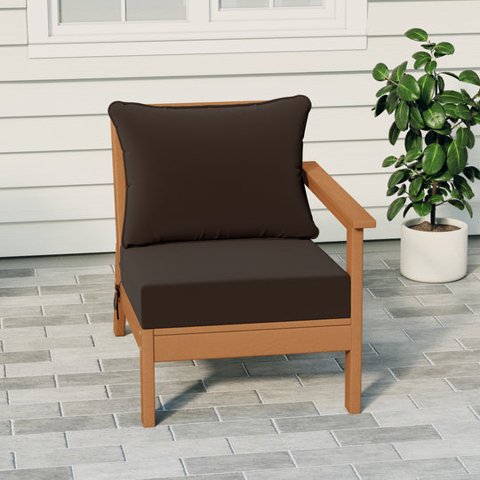 Avalon Outdoor Patio HDPE Right Arm Sectional Corner Club Chair with Patio Cushions