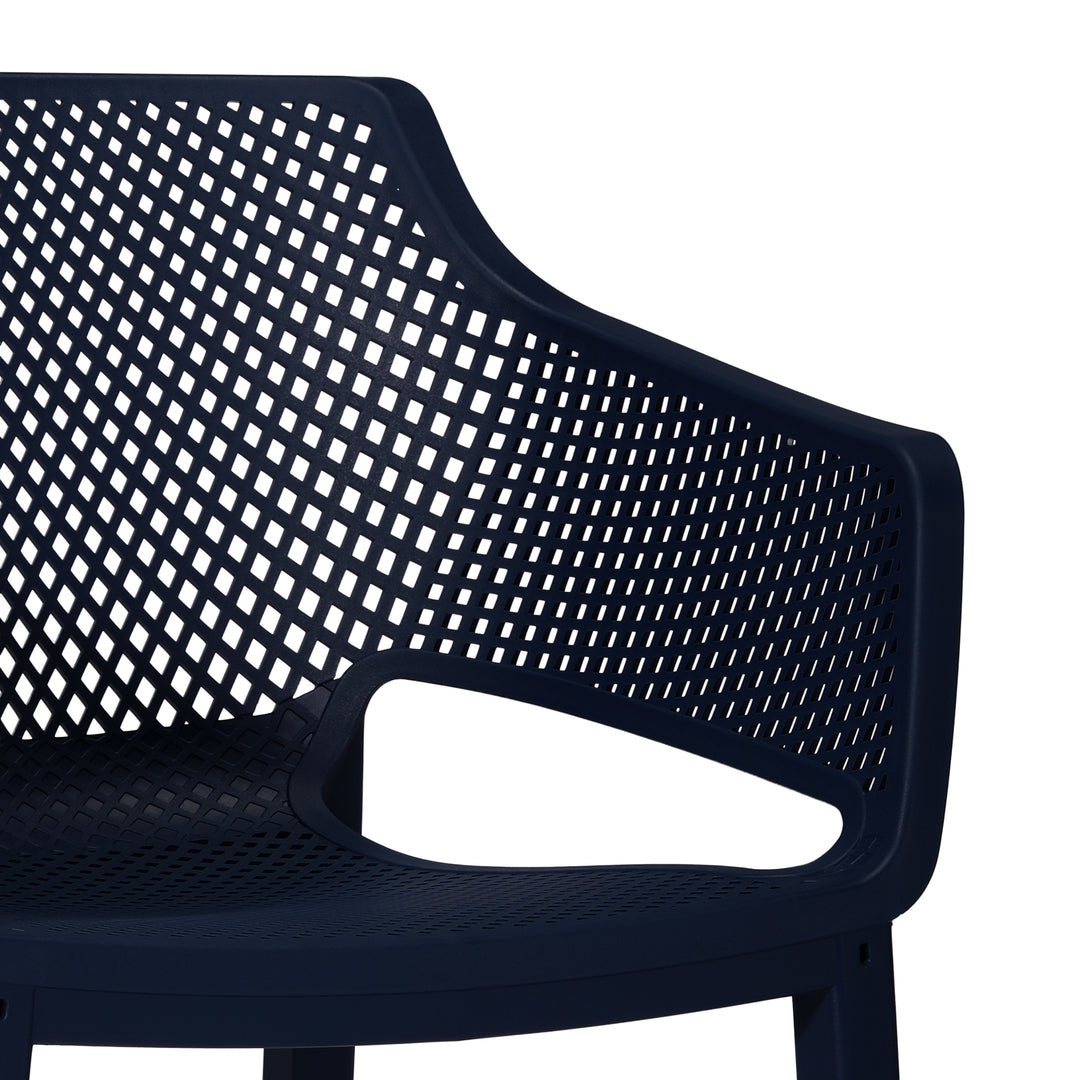 Playa Outdoor Modern Stackable Plastic Resin Patio Dining Armchair (Set of 4)