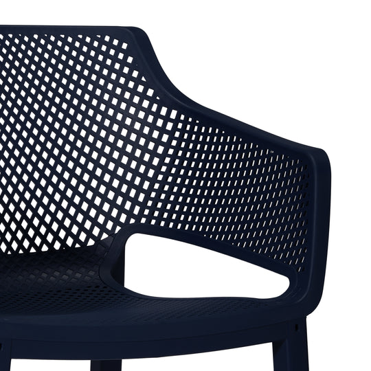 Playa Outdoor Modern Stackable Plastic Resin Patio Dining Armchair (Set of 4)