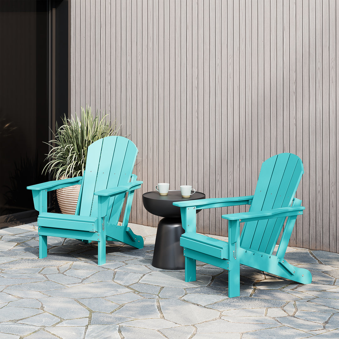 Malibu Westintrends 2 piece set outdoor folding Poly Adirondack chair