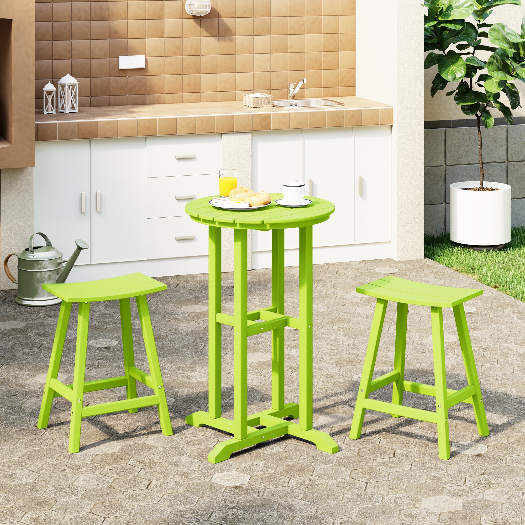 Malibu Outdoor Patio Counter Height Bar Stools Bistro Bar Table Set