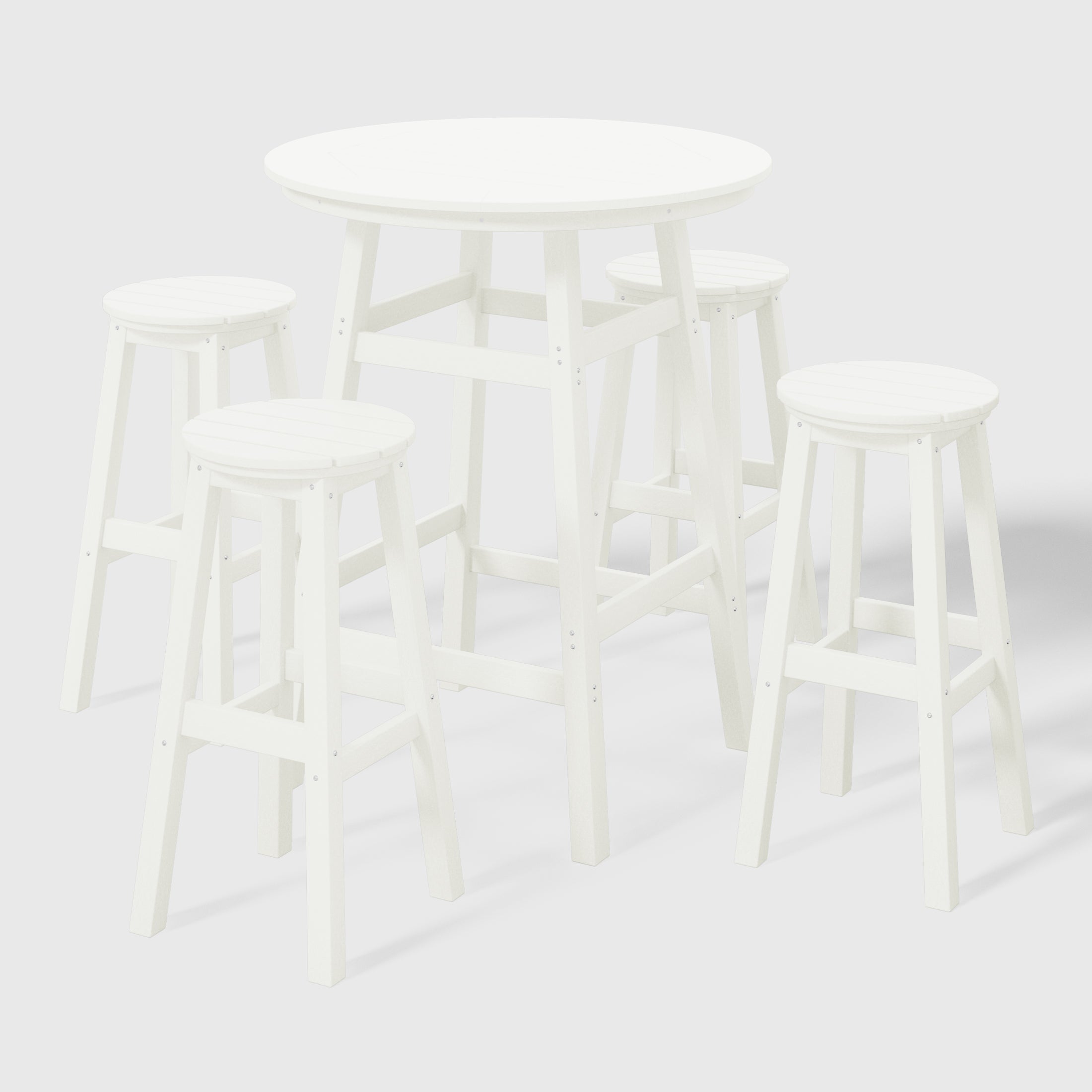 Malibu 5-Piece HDPE Outdoor Patio Dining Bar Bistro Table Set with Bar Stools