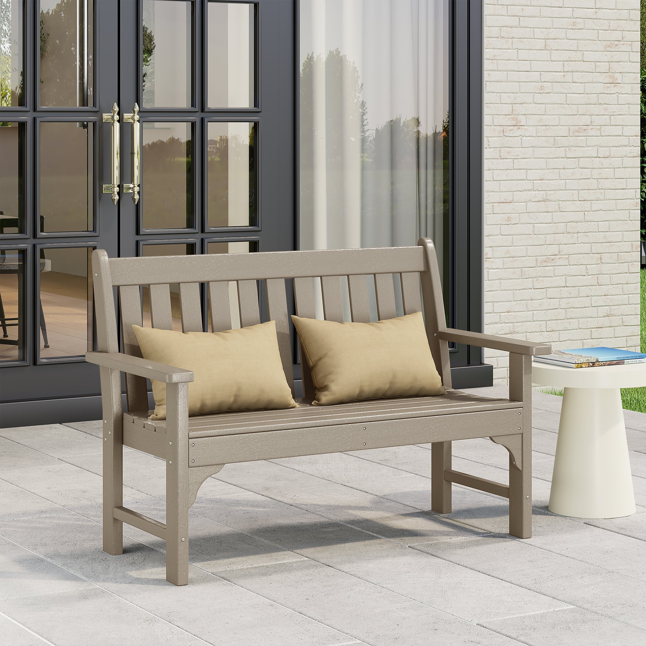 Malibu Outdoor 2-Person All-Weather HDPE Front Porch Garden Bench