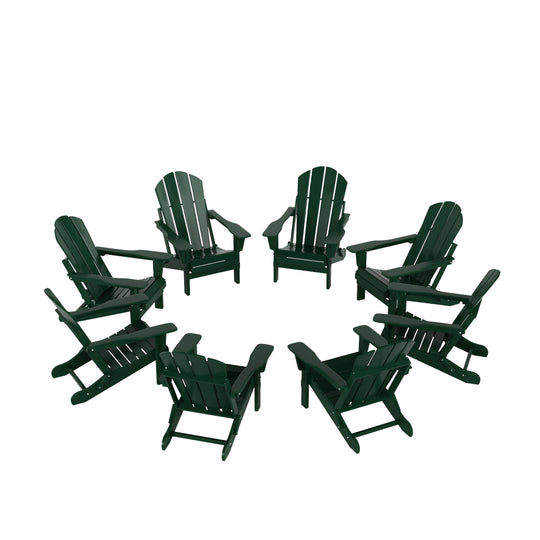 Malibu Outdoor Folding Poly Adirondack Chair (Set of 8)