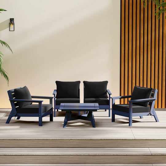 Avalon Outdoor 5-Piece Modular Sectional Patio Furniture Sofa Set
