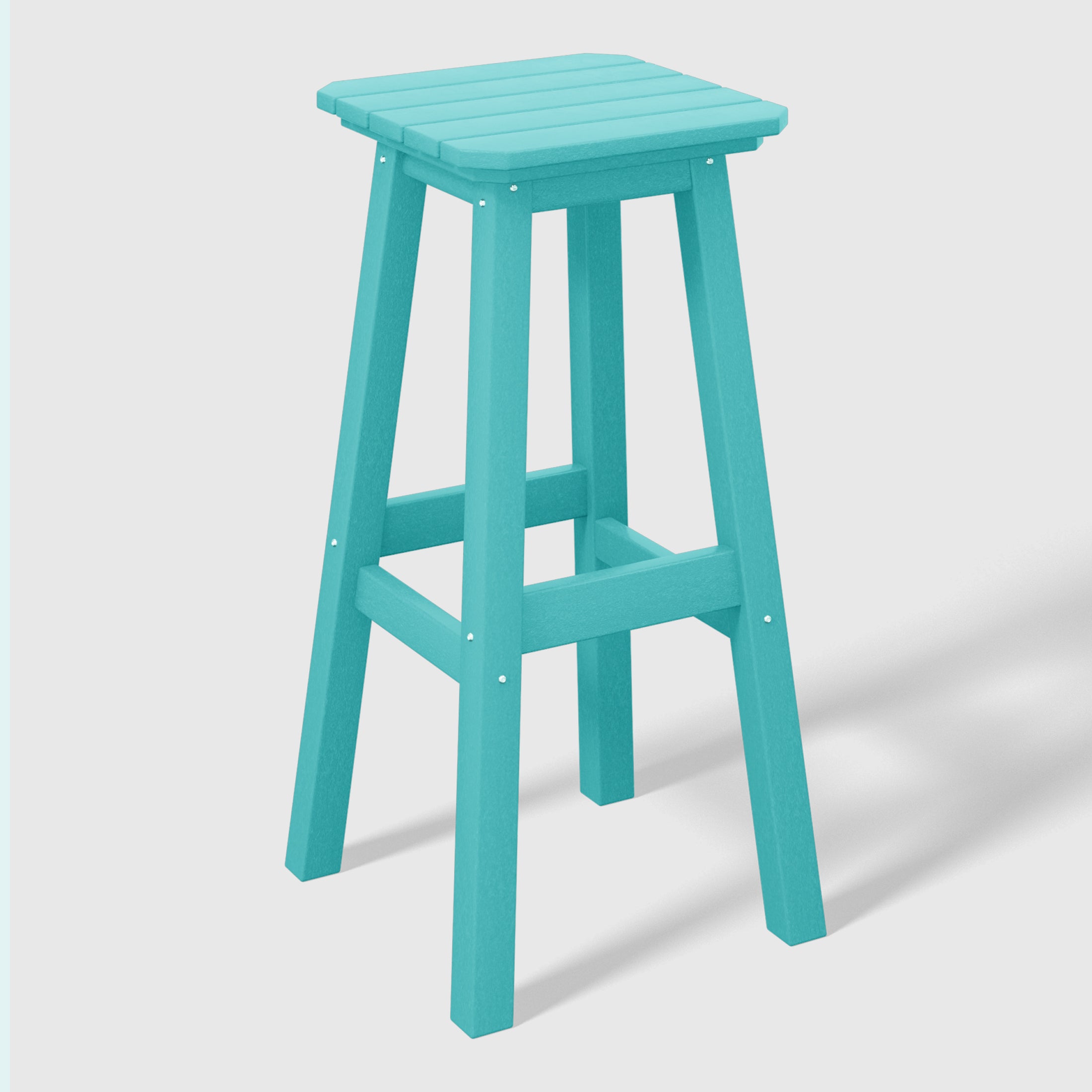 Malibu 29" HDPE Outdoor Patio Square Bar Stools (Set of 3)