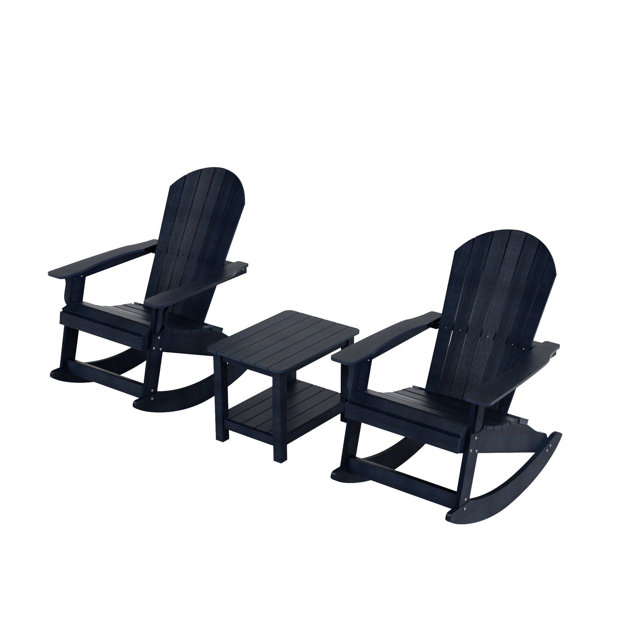 Tuscany 3-Piece HIPS Outdoor Rocking Adirondack Chair With Side Table