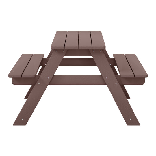 Malibu Outdoor Patio Kids HDPE Plastic Picnic Bench Table
