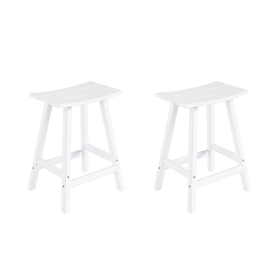 Malibu 2 piece set of 24" height Outdoor / Patio Saddle bar stools