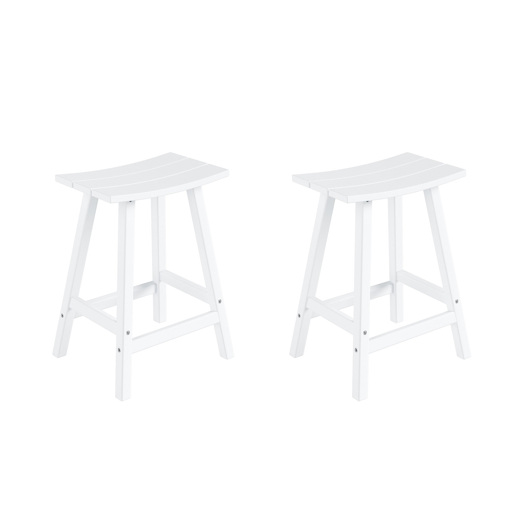 Malibu 24" HDPE Outdoor Patio Counter Height Bar Stools (Set of 2)