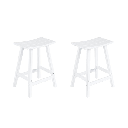 Malibu 2 piece set of 24" height Outdoor / Patio Saddle bar stools