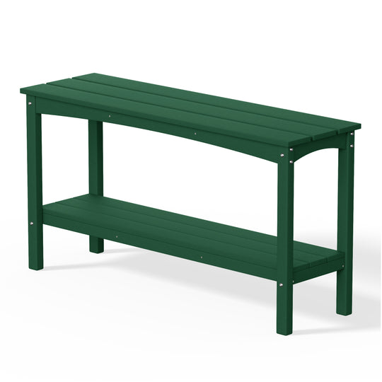 Malibu 55" Outdoor Patio HDPE Adirondack 2-Tier Shelf Console Table