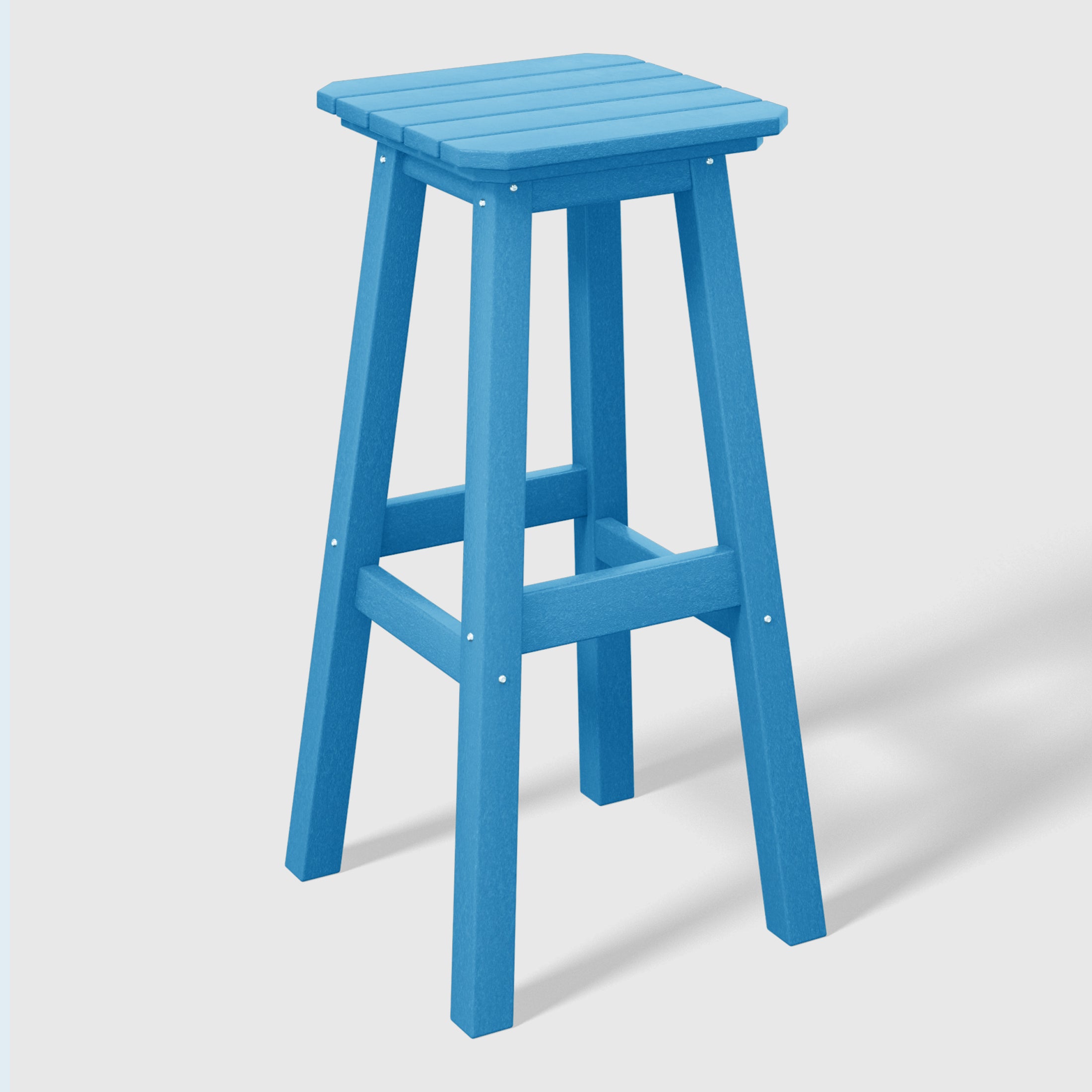 Malibu 29" HDPE Outdoor Patio Square Backless Bar Stool