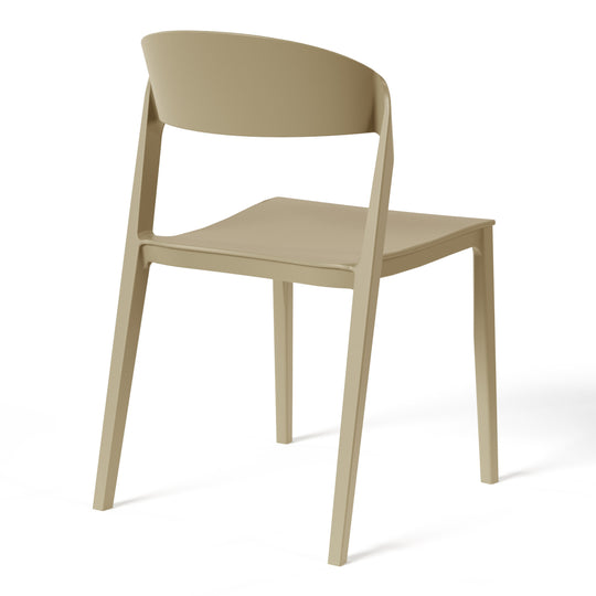 Playa Outdoor Modern Stackable Plastic Patio Bistro Dining Side Chairs (Set of 2)