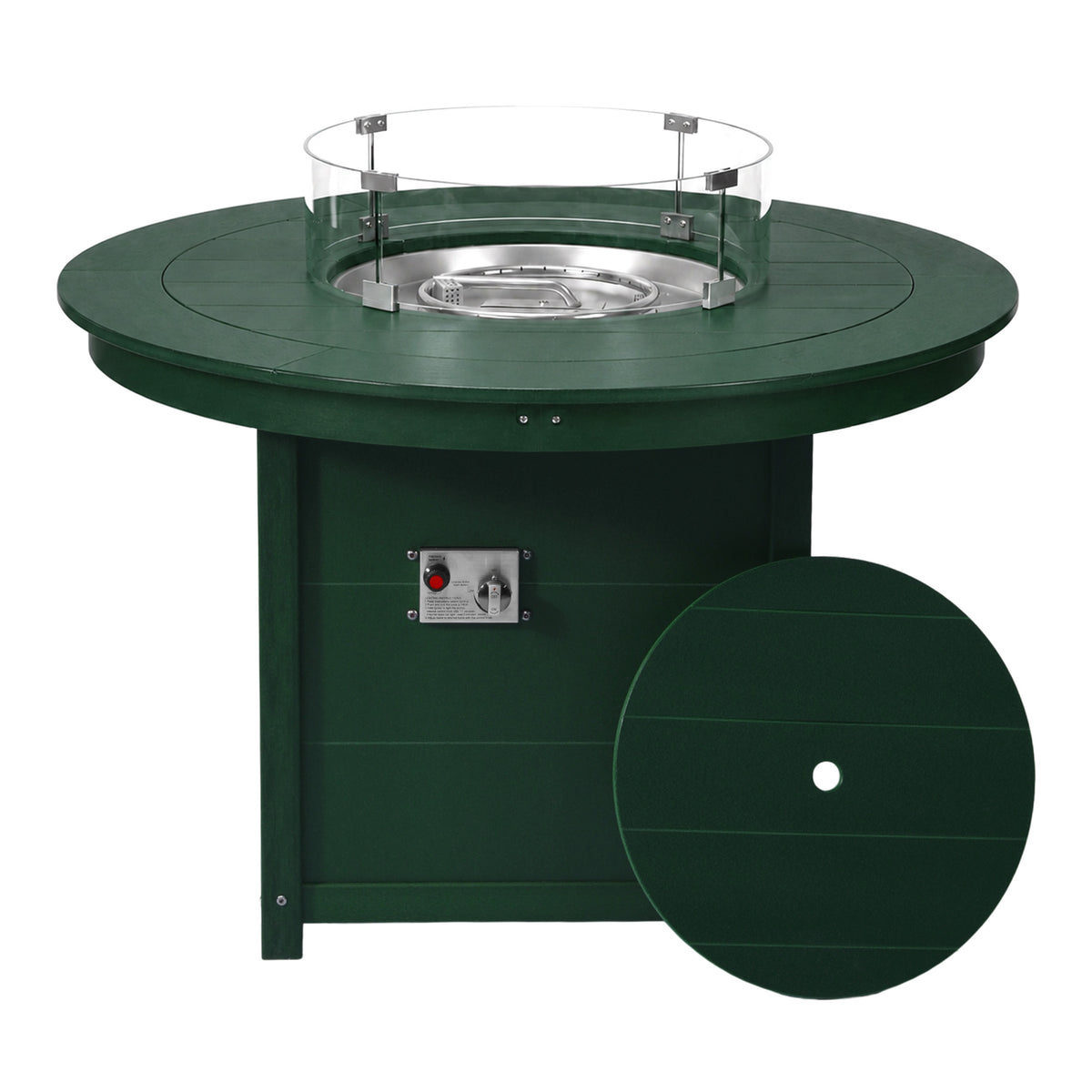 Helios 47" Modern Outdoor Patio Propane Gas Round Fire Pit Table