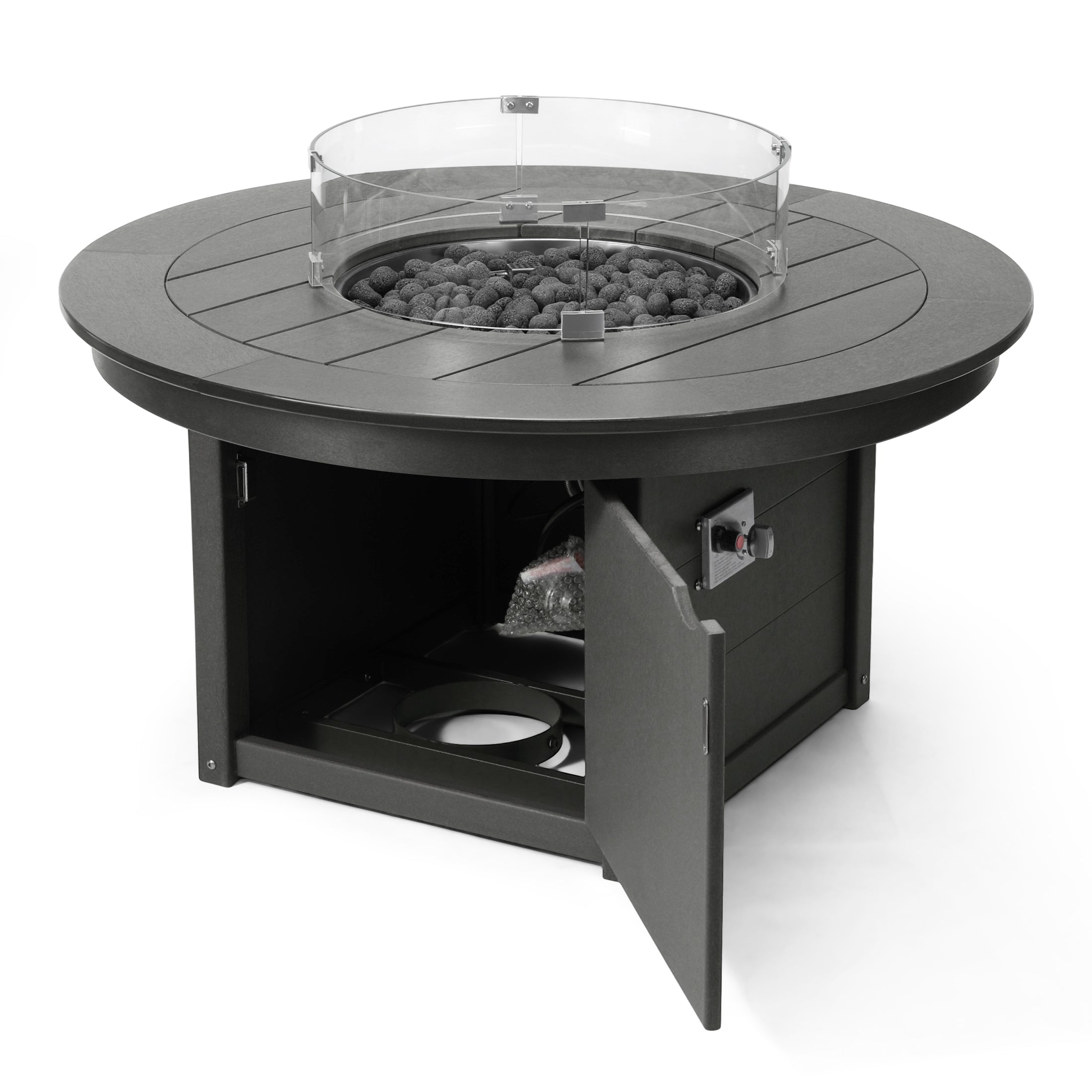 Helios 47" Modern Outdoor 55,000 BTU Patio Propane Round Fire Pit Table