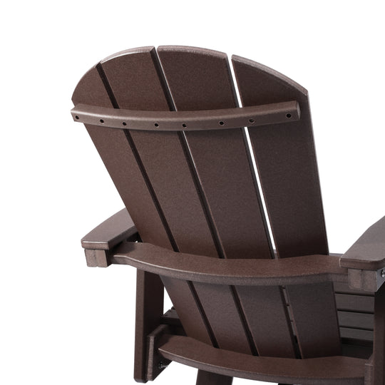 Malibu Outdoor HDPE  Tall Adirondack Counter Height Bar Chair With Cup Holder