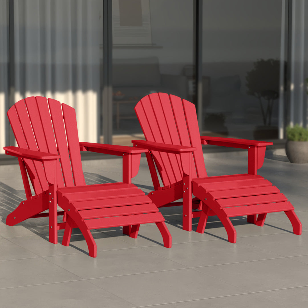Dylan Outdoor Adirondack Chair With Ottoman 4-Piece Set