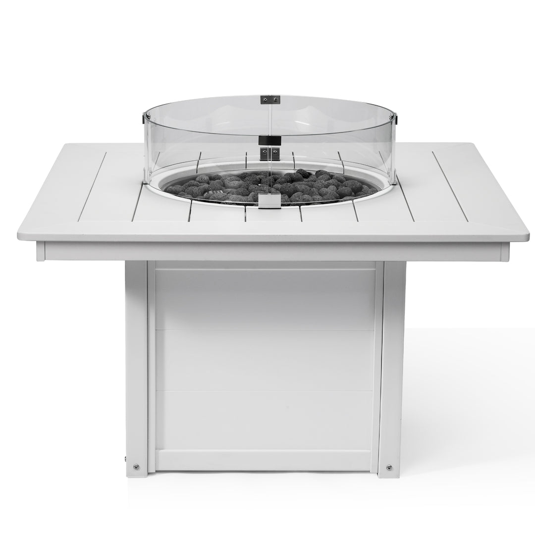 Helios 42" Modern Outdoor Patio Propane Square Fire Pit Table