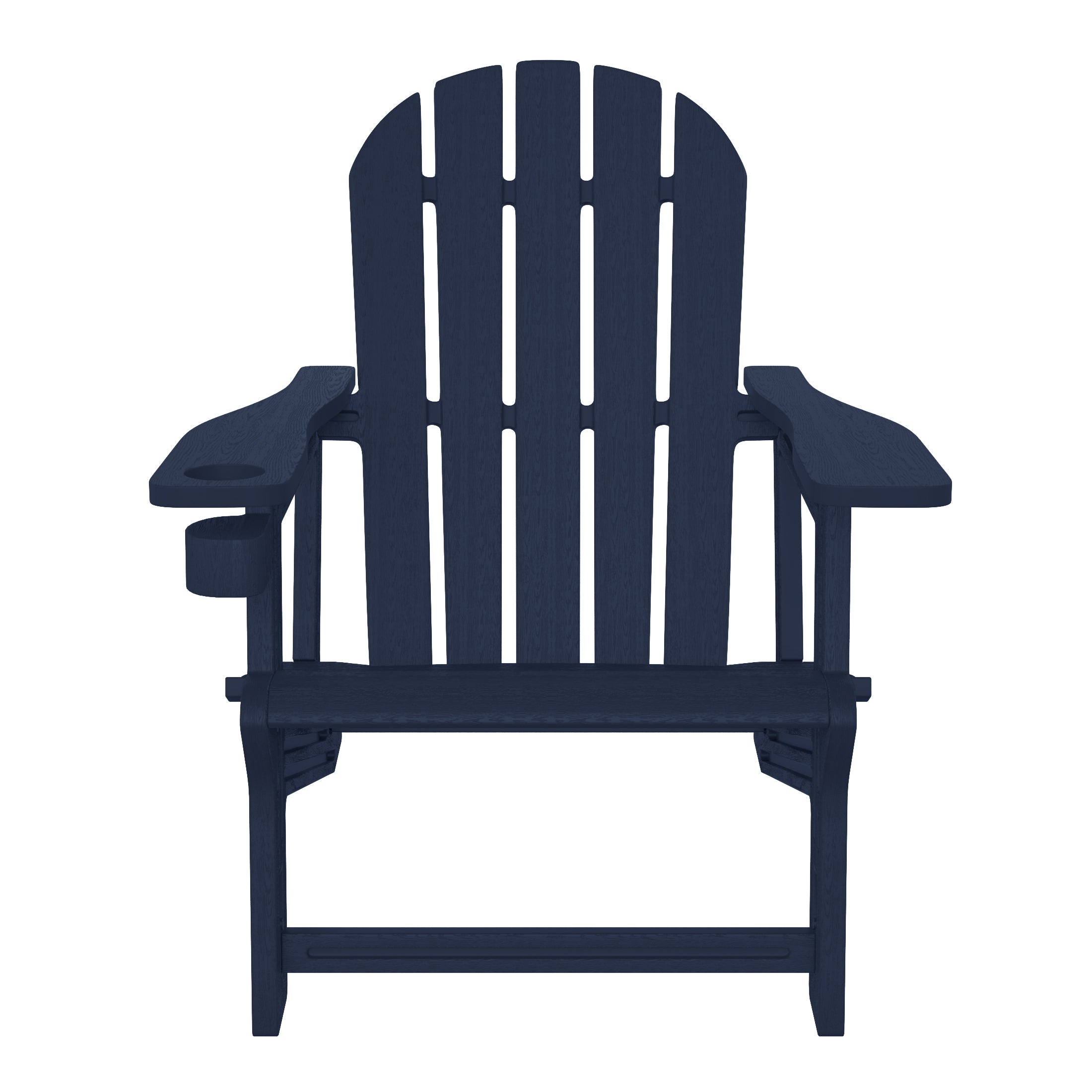Azura Tool-Free Assembly Outdoor Patio HDPE Plastic Adirondack Chair with Cup Holder
