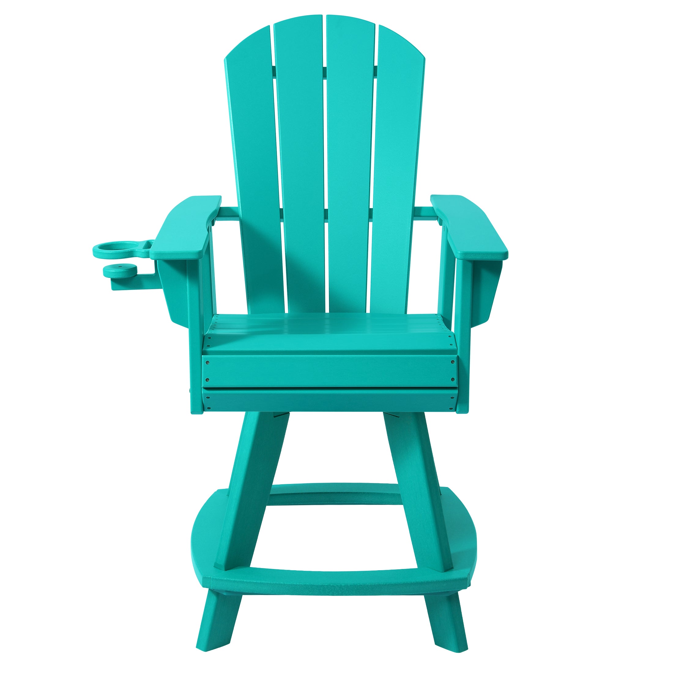 Malibu Outdoor HDPE Adirondack Swivel Counter Height Bar Chair With Cup Holder
