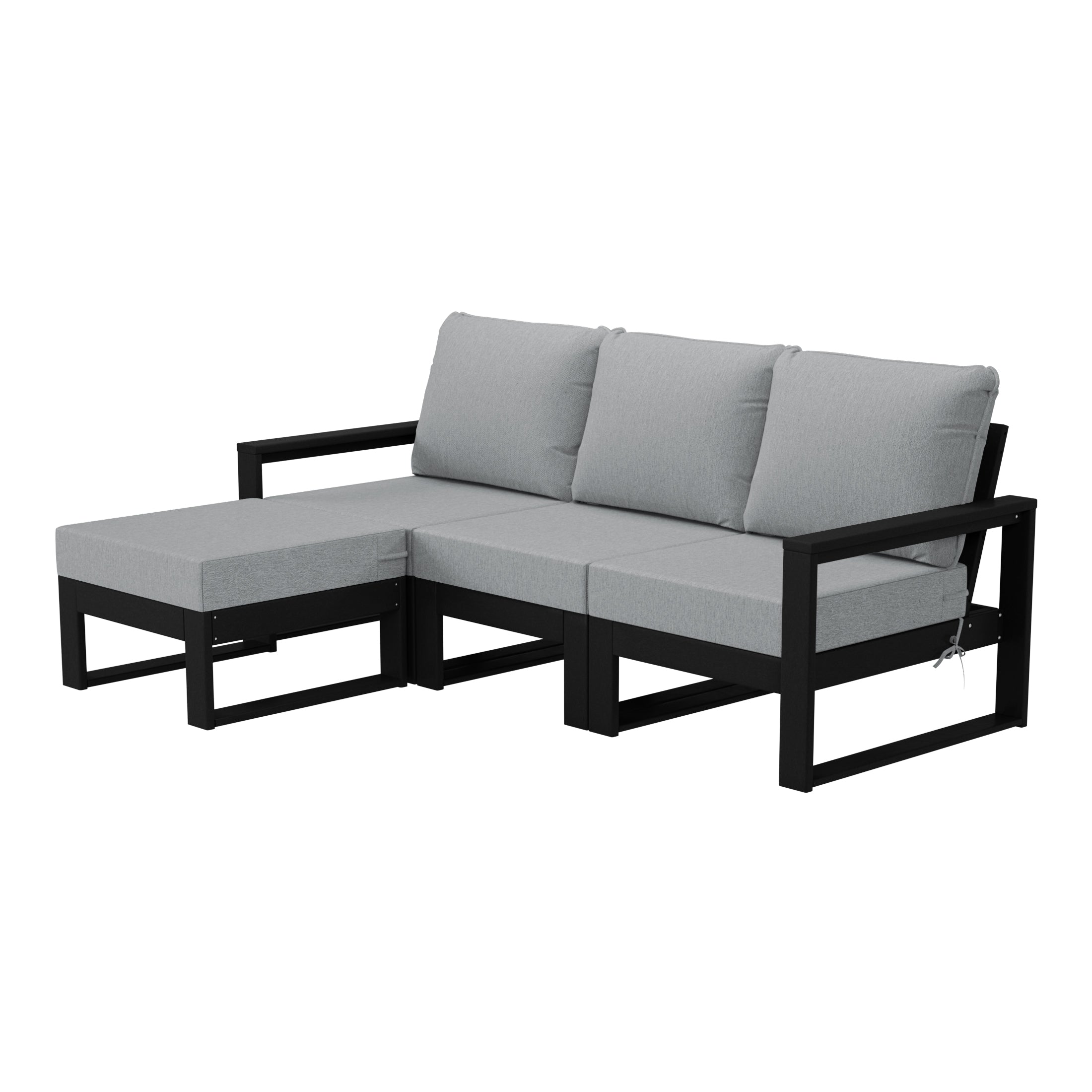Montara 4-Piece Outdoor HDPE All-Weather Modern Deep Seating Patio Sofa Sectional Set with Waterproof Cushions
