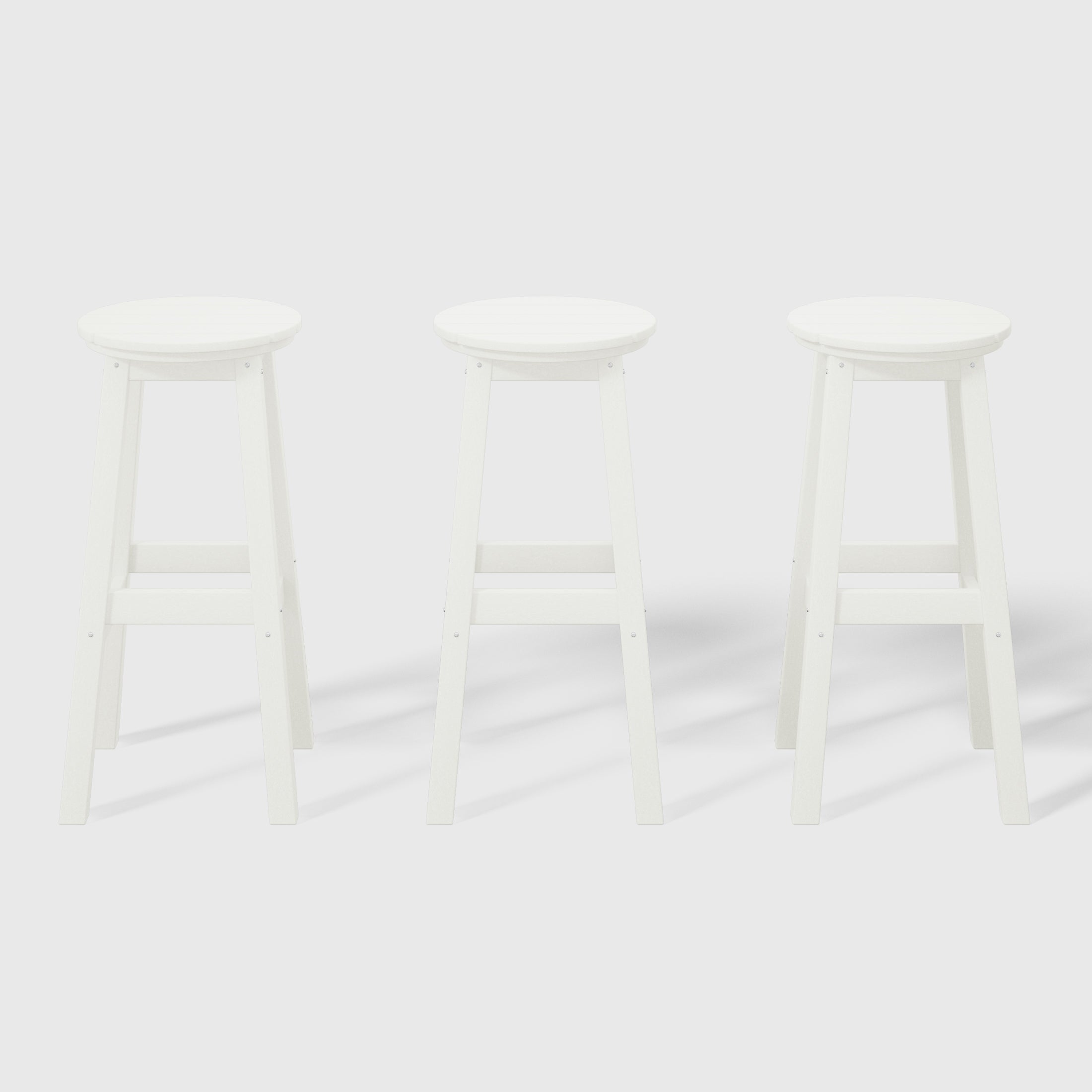 Malibu 29" HDPE Outdoor Patio Round Bar Stool Set of 3